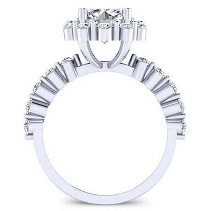 Privet Round Moissanite Bridal Set whitegold