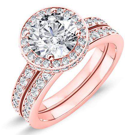 Quince Round Moissanite Bridal Set rosegold