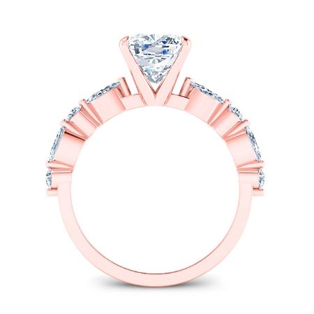 Redbud Cushion Moissanite Bridal Set rosegold
