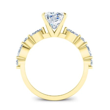 Redbud Cushion Moissanite Bridal Set yellowgold