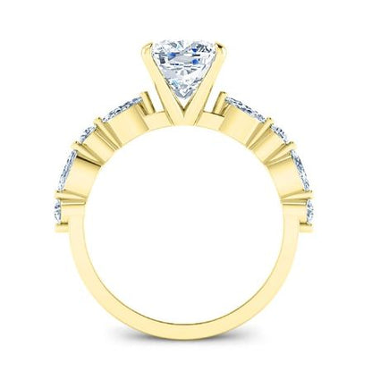 Redbud Cushion Moissanite Bridal Set yellowgold
