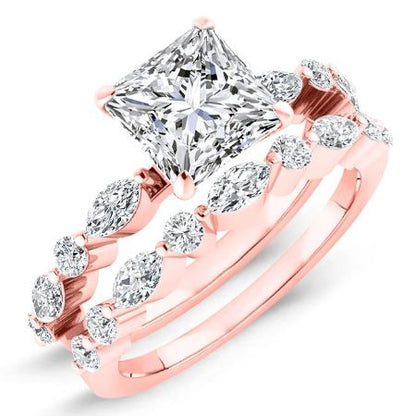 Redbud Diamond Matching Band Only (engagement Ring Not Included) For Ring With Princess Center rosegold
