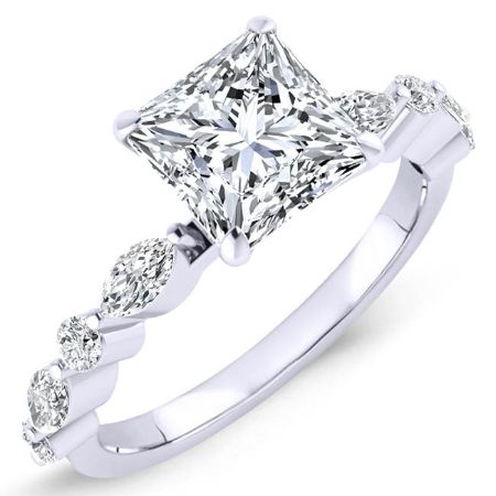 Redbud Princess Diamond Engagement Ring (Lab Grown Igi Cert) whitegold