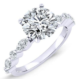Redbud Round Diamond Engagement Ring (Lab Grown Igi Cert) whitegold
