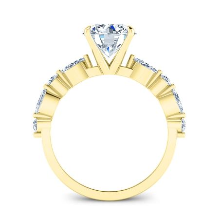 Redbud Round Moissanite Bridal Set yellowgold