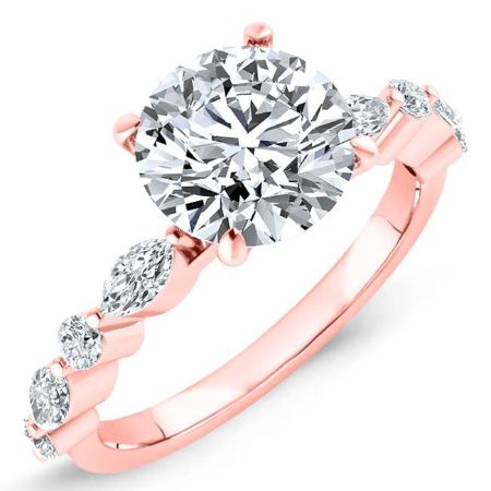 Redbud Round Moissanite Engagement Ring rosegold