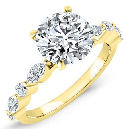 Redbud Round Moissanite Engagement Ring yellowgold