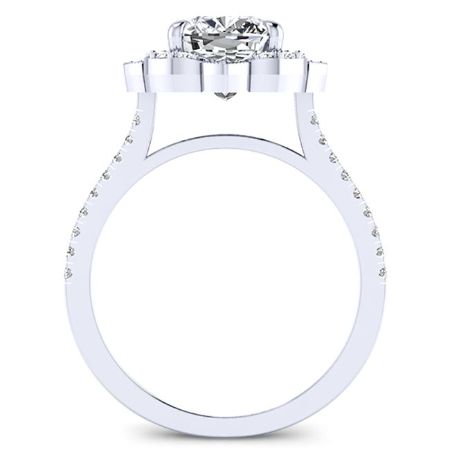 Rockrose Round Moissanite Bridal Set whitegold