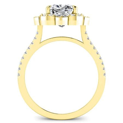 Rockrose Round Moissanite Bridal Set yellowgold