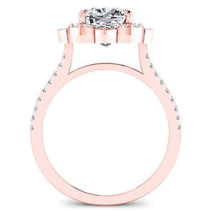 Rockrose Round Moissanite Bridal Set rosegold