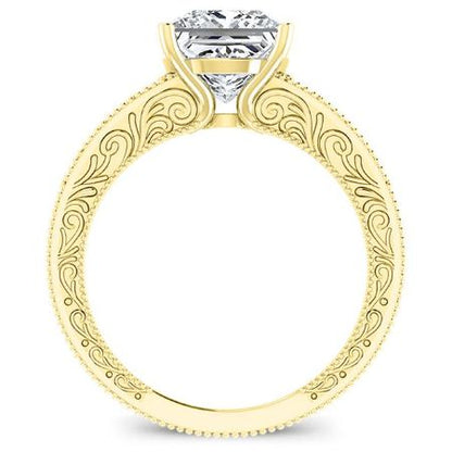 Romy Diamond Matching Band Only (engagement Ring Not Included) For Ring With Princess Center yellowgold