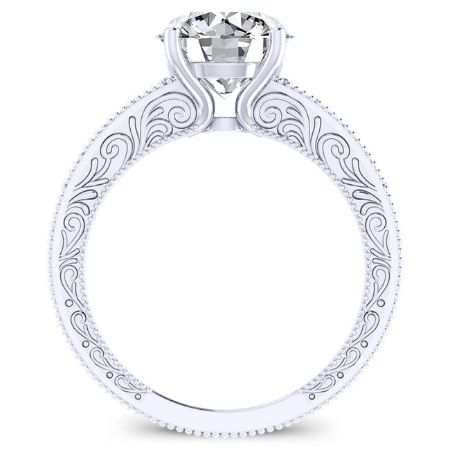 Romy Diamond Matching Band Only (engagement Ring Not Included) For Ring With Round Center whitegold