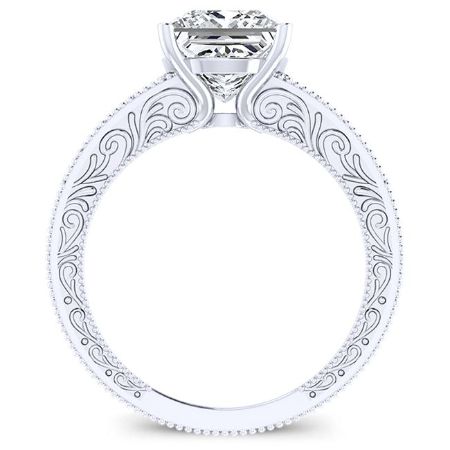 Romy Princess Moissanite Engagement Ring whitegold
