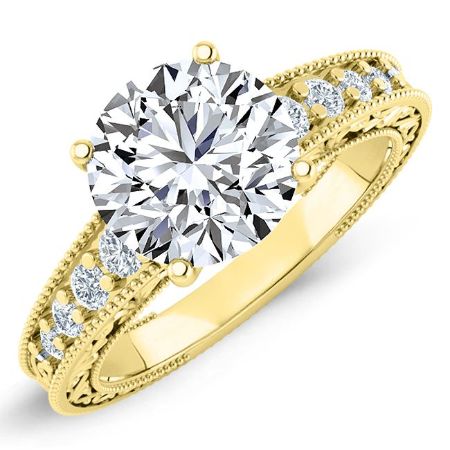 Romy Round Moissanite Bridal Set yellowgold