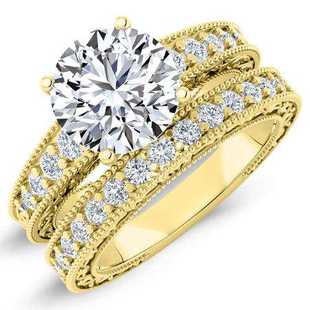 Romy Round Moissanite Bridal Set yellowgold