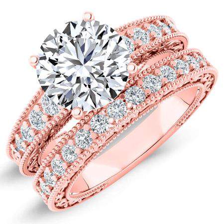 Romy Round Moissanite Bridal Set rosegold