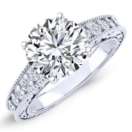 Romy Round Moissanite Bridal Set whitegold