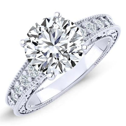 Romy Round Moissanite Bridal Set whitegold