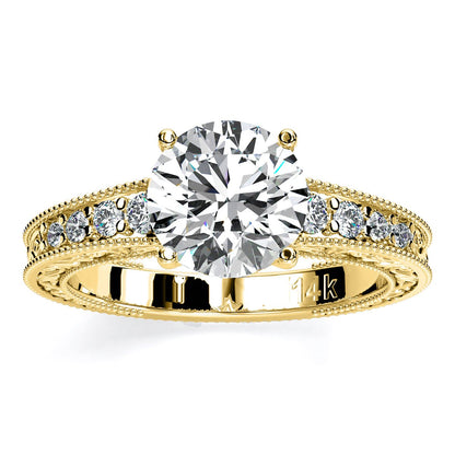 Romy Round Moissanite Engagement Ring yellowgold