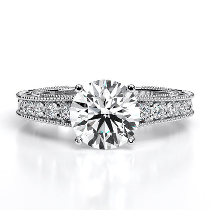 Romy Round Moissanite Engagement Ring whitegold