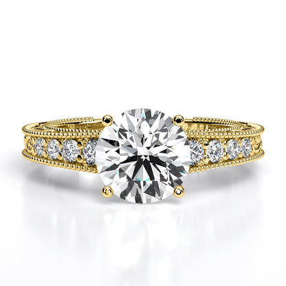 Romy Round Moissanite Engagement Ring yellowgold