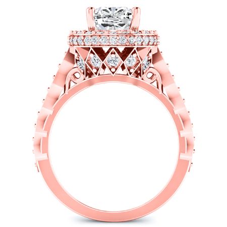 Rosanna Cushion Moissanite Bridal Set rosegold
