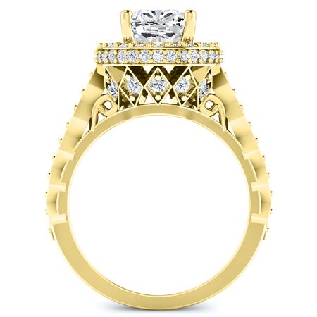 Rosanna Cushion Moissanite Bridal Set yellowgold