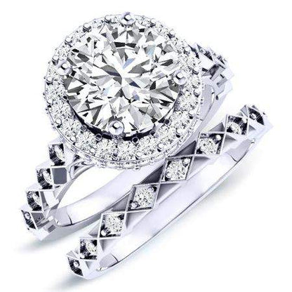 Rosanna Round Moissanite Bridal Set whitegold