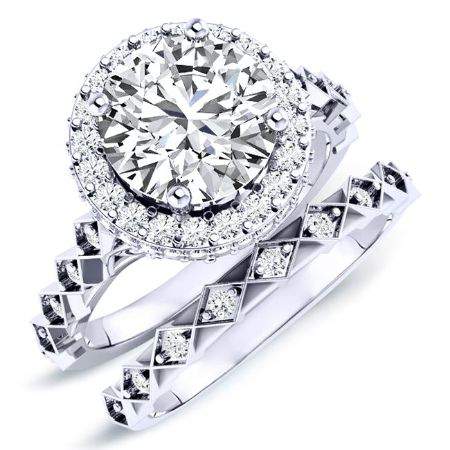 Rosanna Round Moissanite Bridal Set whitegold