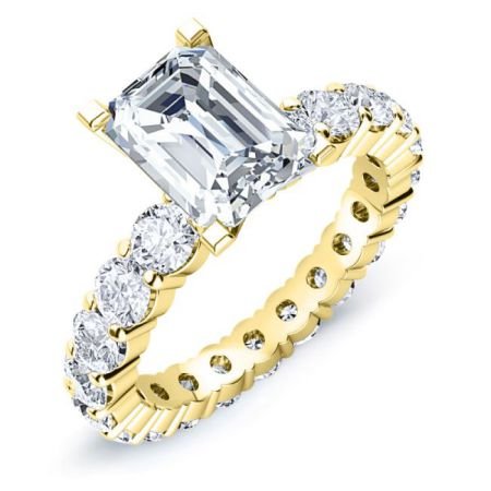 Rose Emerald Moissanite Bridal Set yellowgold
