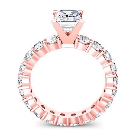 Rose Emerald Moissanite Bridal Set rosegold