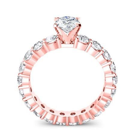 Rose Oval Moissanite Bridal Set rosegold