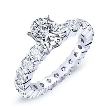 Rose Oval Moissanite Bridal Set whitegold
