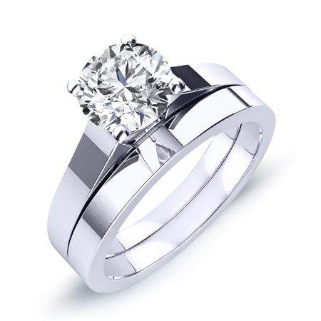Rosemary Round Moissanite Bridal Set whitegold