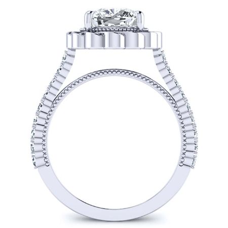 Ruellia Cushion Moissanite Bridal Set whitegold