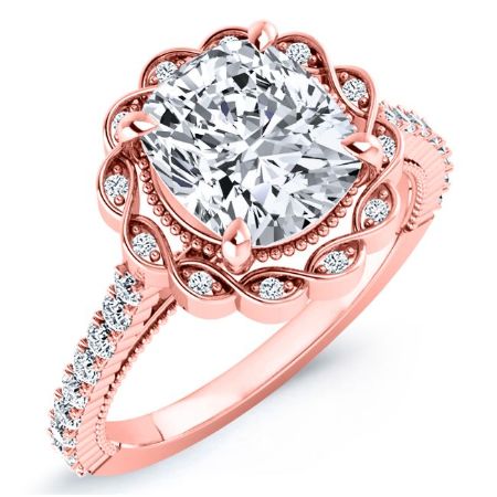 Ruellia Cushion Moissanite Bridal Set rosegold