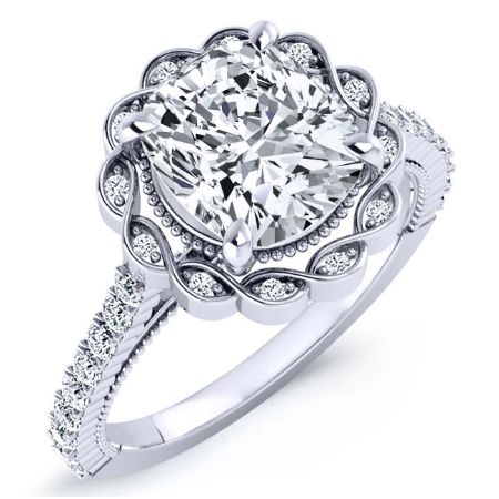 Ruellia Cushion Moissanite Bridal Set whitegold