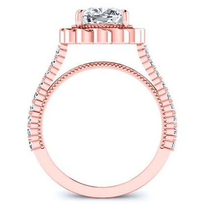 Ruellia Cushion Moissanite Bridal Set rosegold