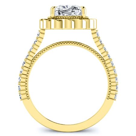Ruellia Cushion Moissanite Bridal Set yellowgold