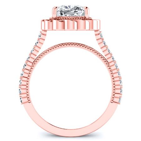 Ruellia Diamond Matching Band Only (engagement Ring Not Included) For Ring With Cushion Center rosegold