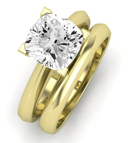 Senna Diamond Matching Band Only (does Not Include Engagement Ring) For Ring With Cushion Center yellowgold