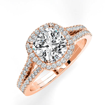 Silene Cushion Diamond Engagement Ring (Lab Grown Igi Cert) rosegold