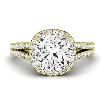 Silene Cushion Moissanite Bridal Set yellowgold
