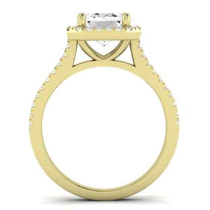 Silene Diamond Matching Band Only ( Engagement Ring Not Included) For Ring With Emerald Center yellowgold