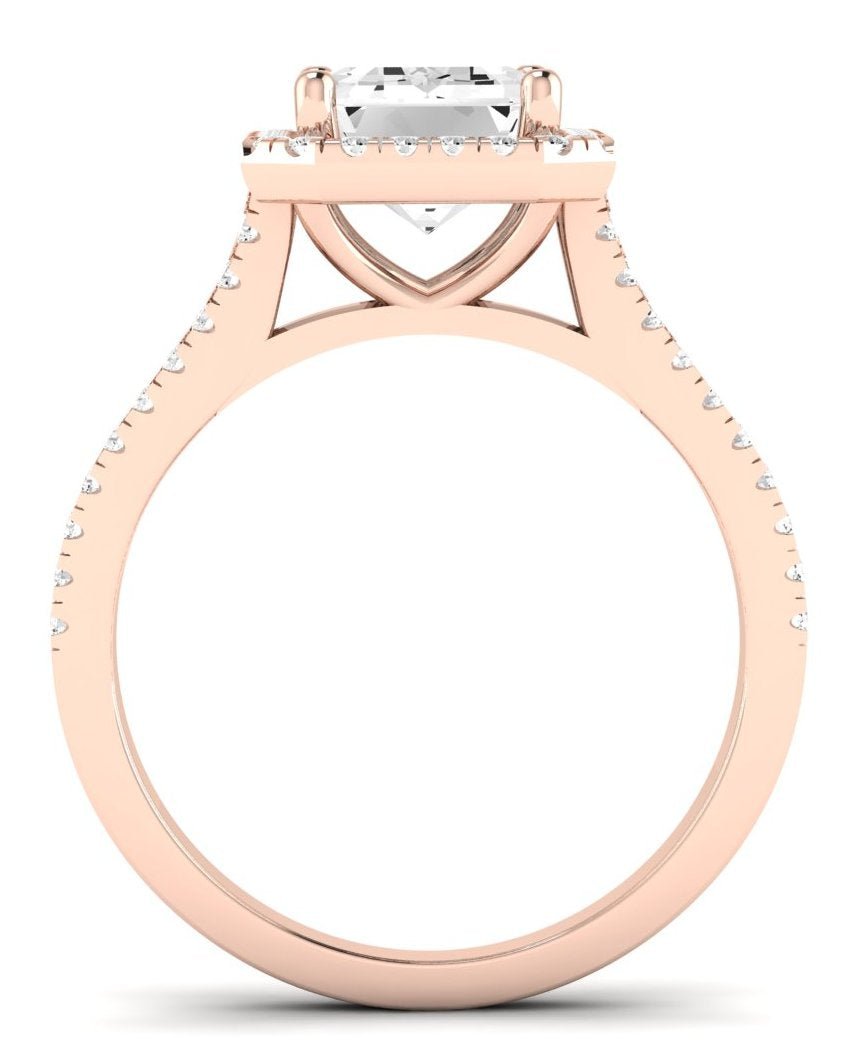Silene Emerald Moissanite Engagement Ring rosegold