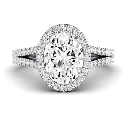 Silene Oval Moissanite Engagement Ring whitegold