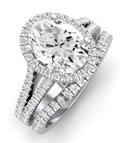 Silene Oval Moissanite Engagement Ring whitegold