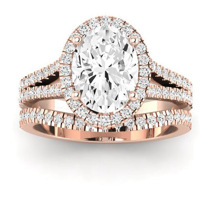 Silene Oval Moissanite Engagement Ring rosegold