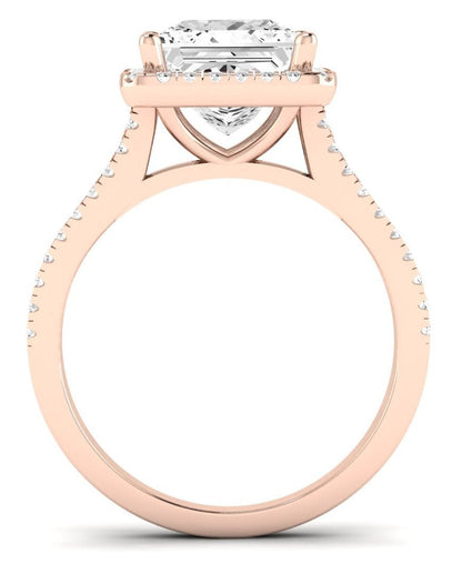 Silene Princess Moissanite Engagement Ring rosegold
