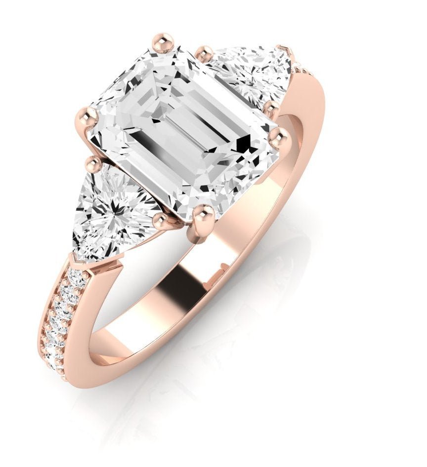 Snowdonia Emerald Diamond Engagement Ring (Lab Grown Igi Cert) rosegold